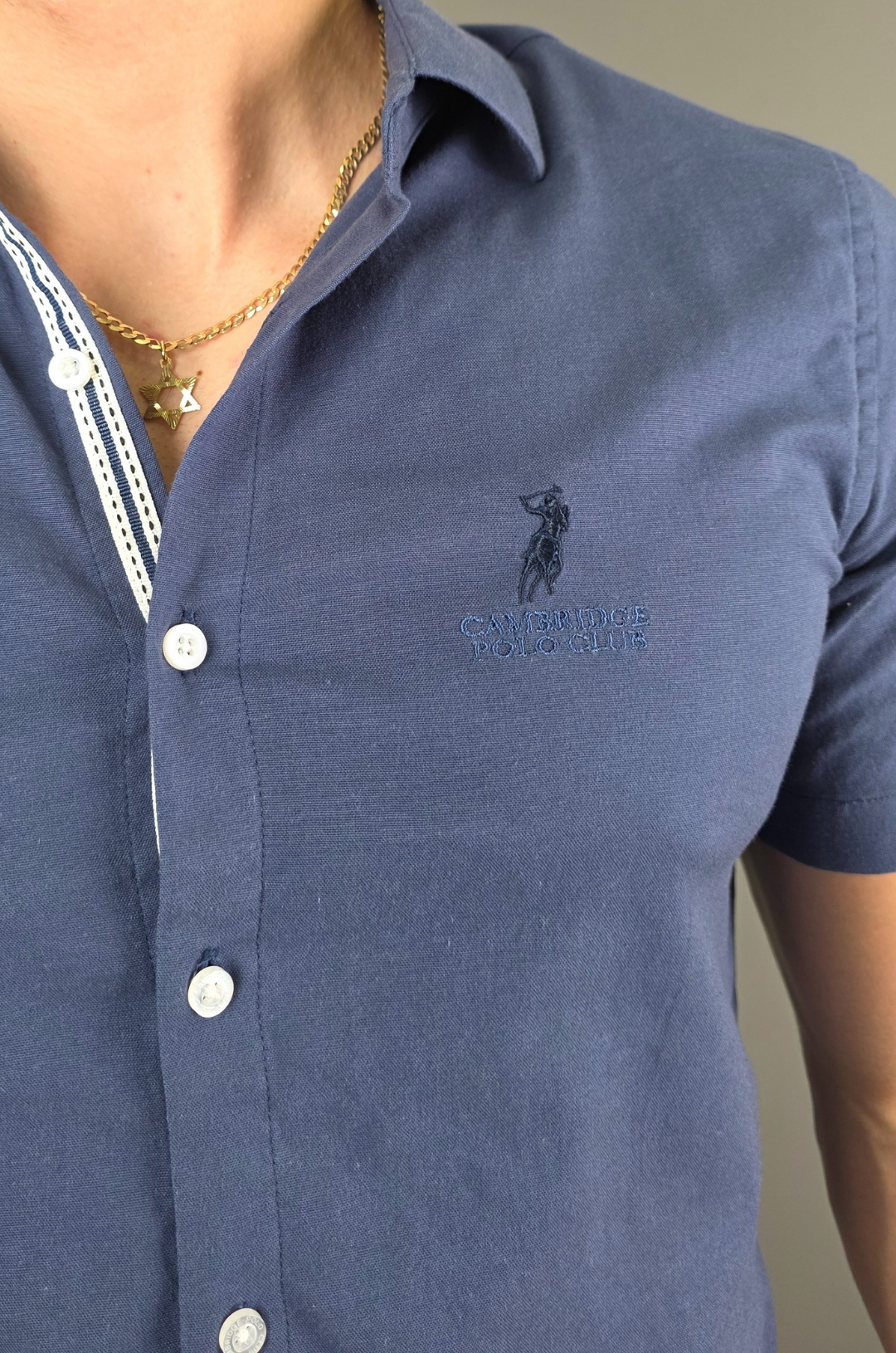 CAMISA CAMBRIDGE POLO AZUL OSCURO PARA CABALLERO
