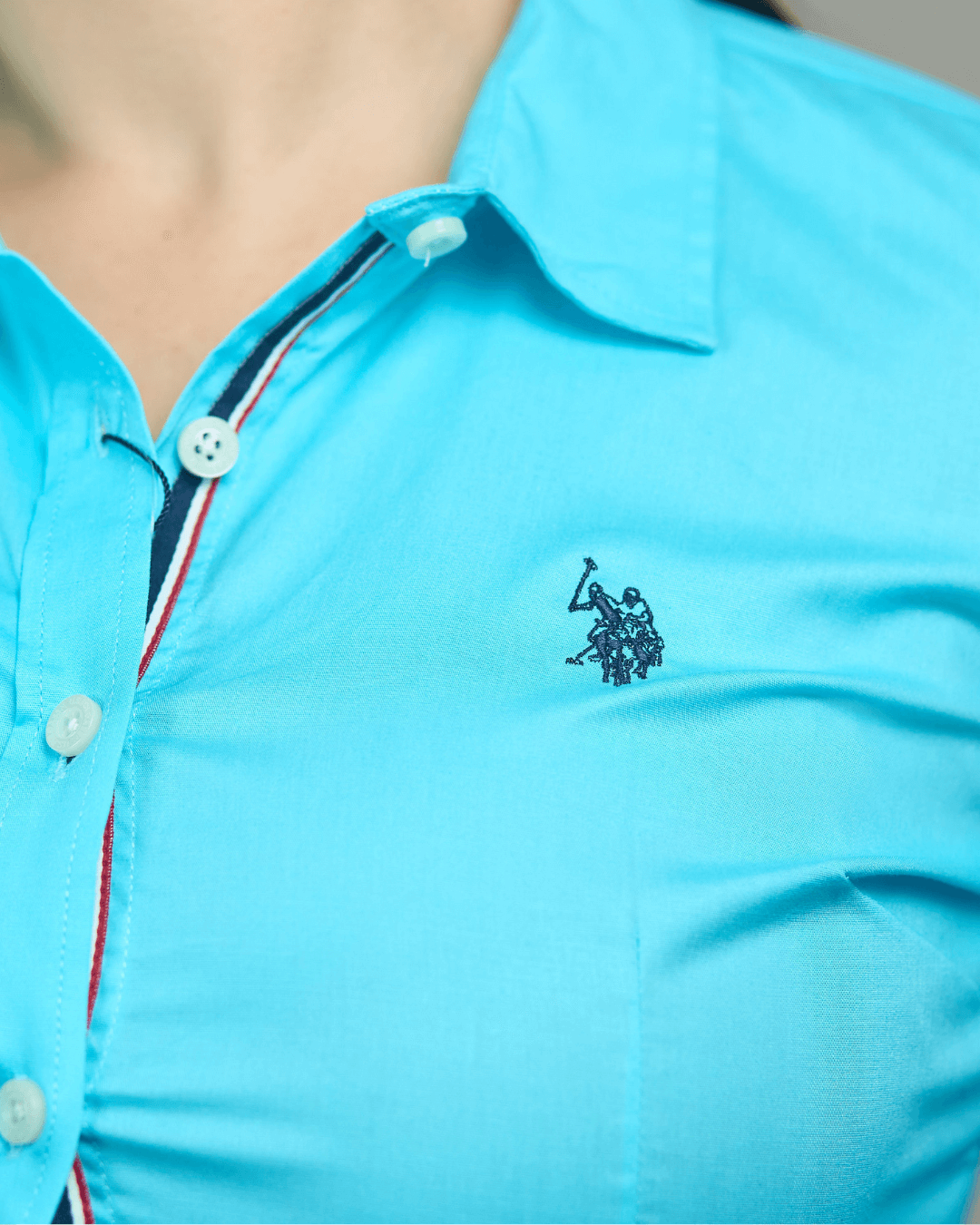 CAMISA US POLO CELESTE DE DAMA