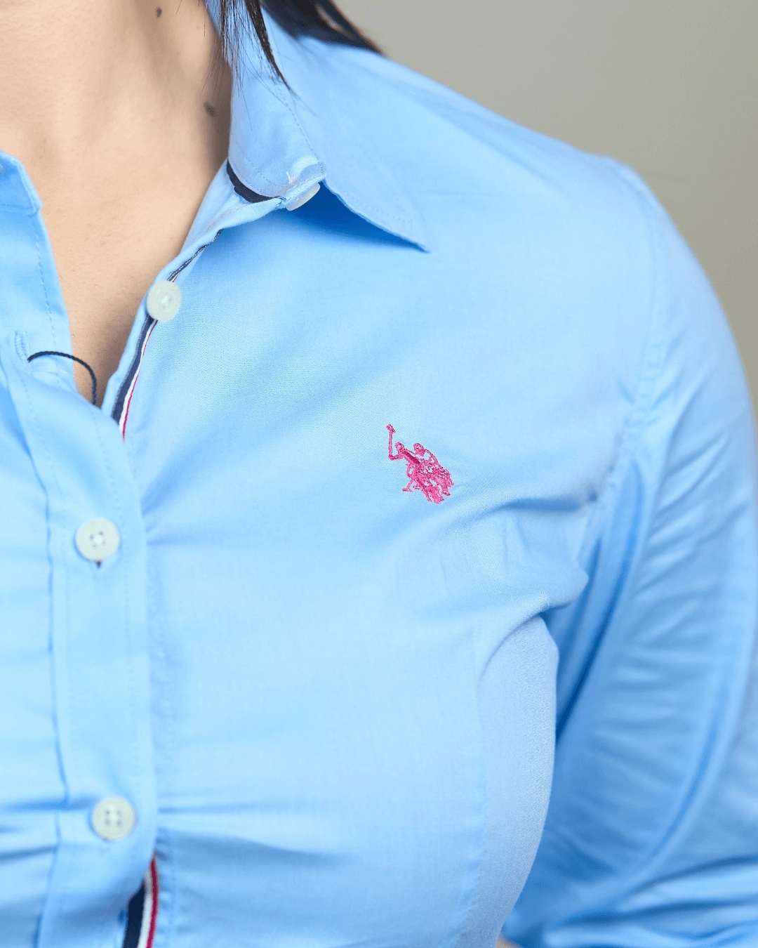 CAMISA U.S POLO ASSN AZUL PARA DAMA