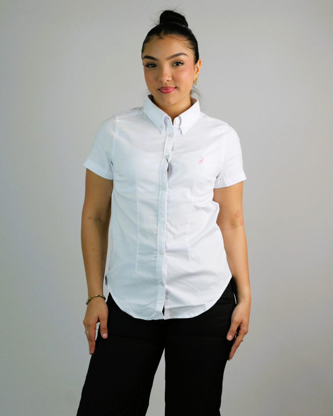 CAMISA CAMBRIGE POLO MANGA CORTA DAMA