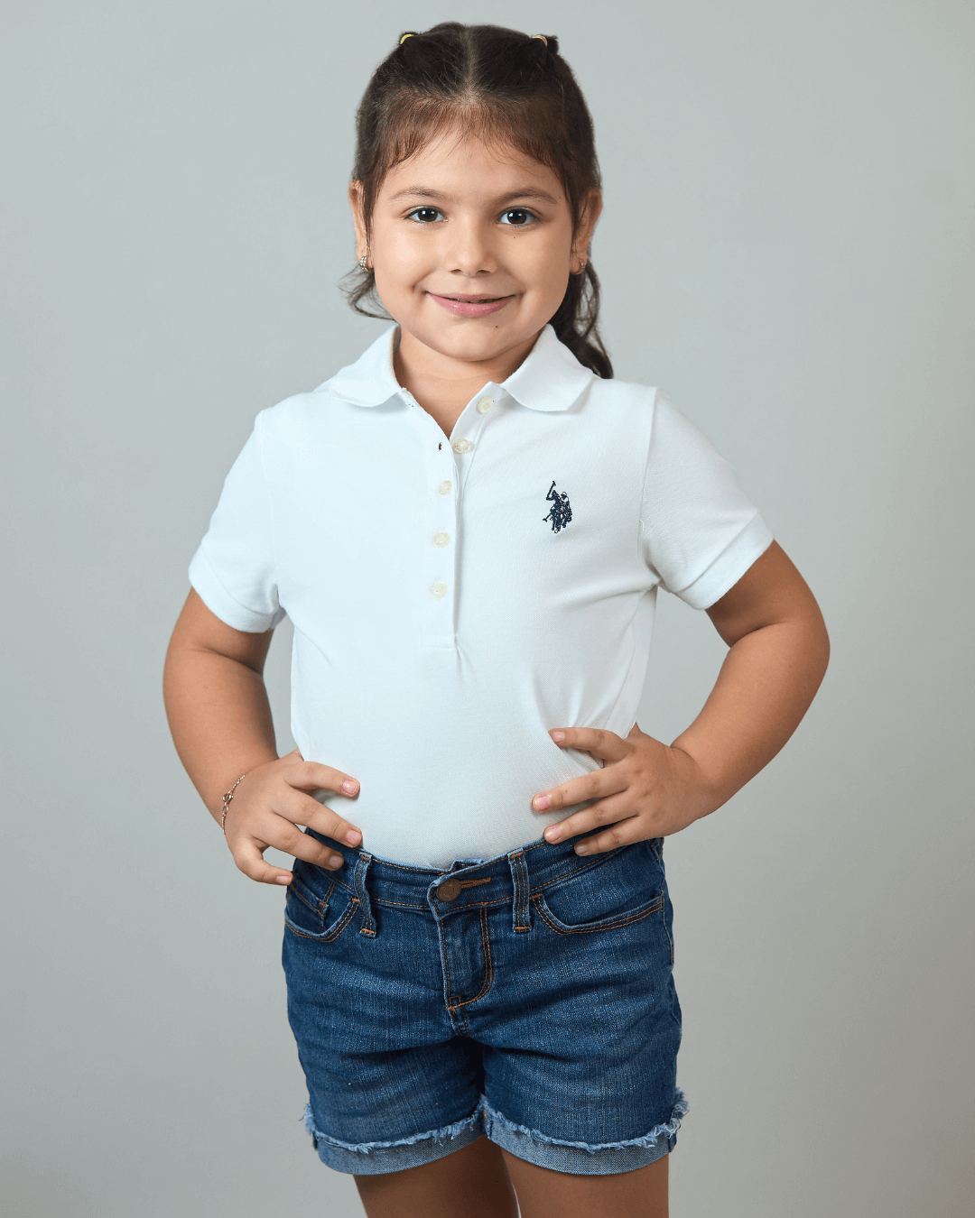 POLO US POLO BLANCA PARA NIÑA