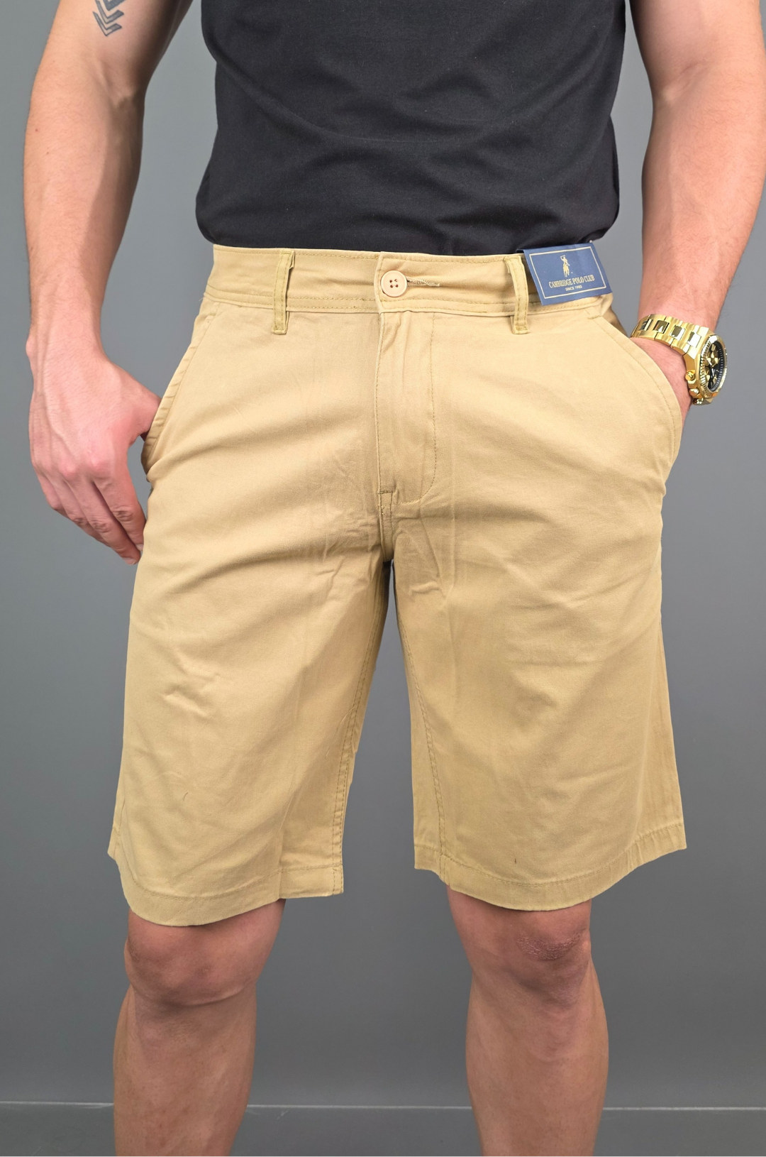 SHORT CAMBRIDGE POLO BEIGE PARA CABALLERO