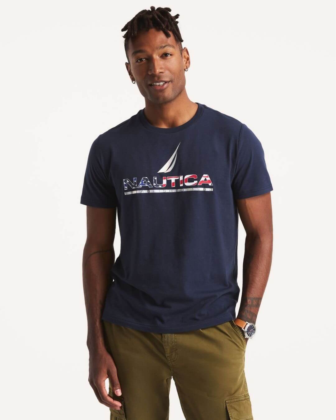 CAMISETA NAUTICA AZUL PARA CABALLERO