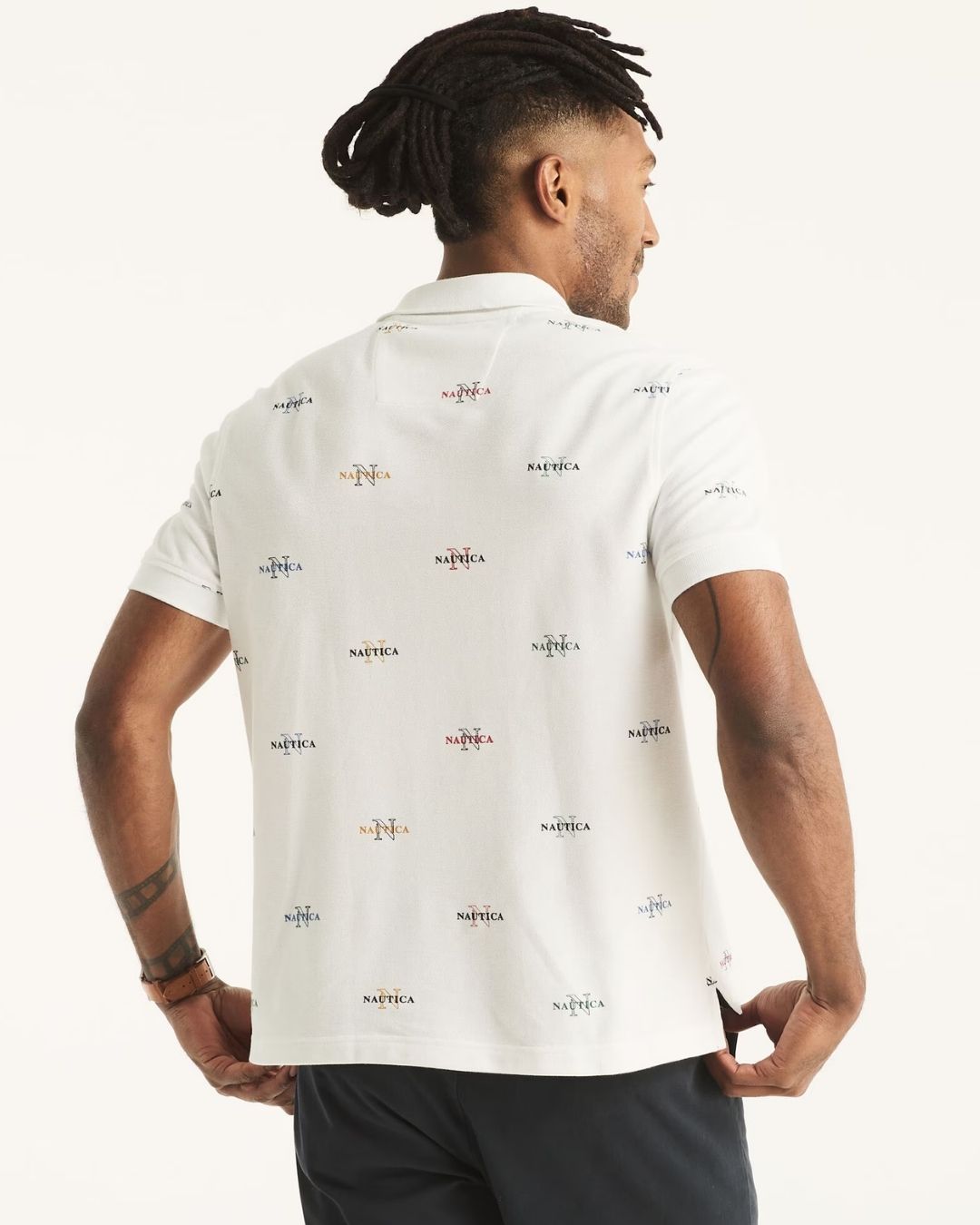 POLO NAUTICA DE CABALLERO BLANCA ESTAMPADA