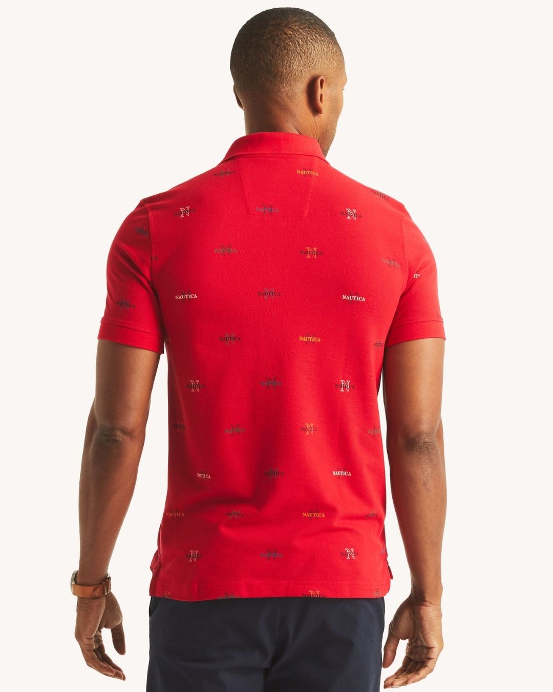 POLO NAUTICA DE CABALLERO ROJA ESTAMPADA