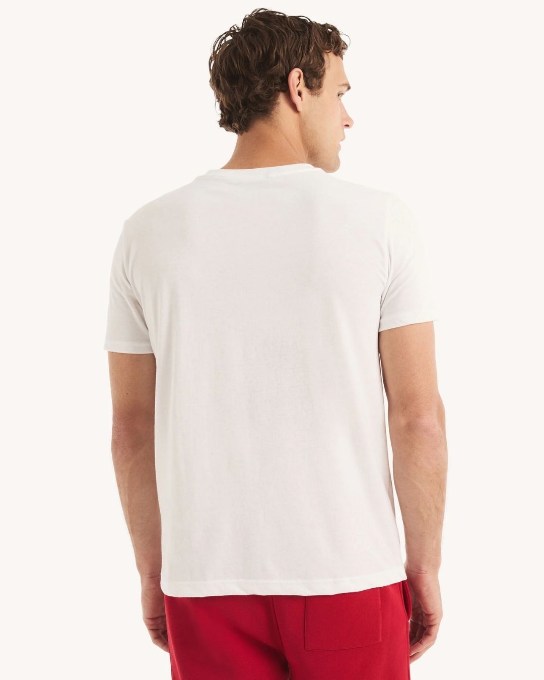 CAMISETA NAUTICA BLANCA CON CELESTE PARA CABALLERO