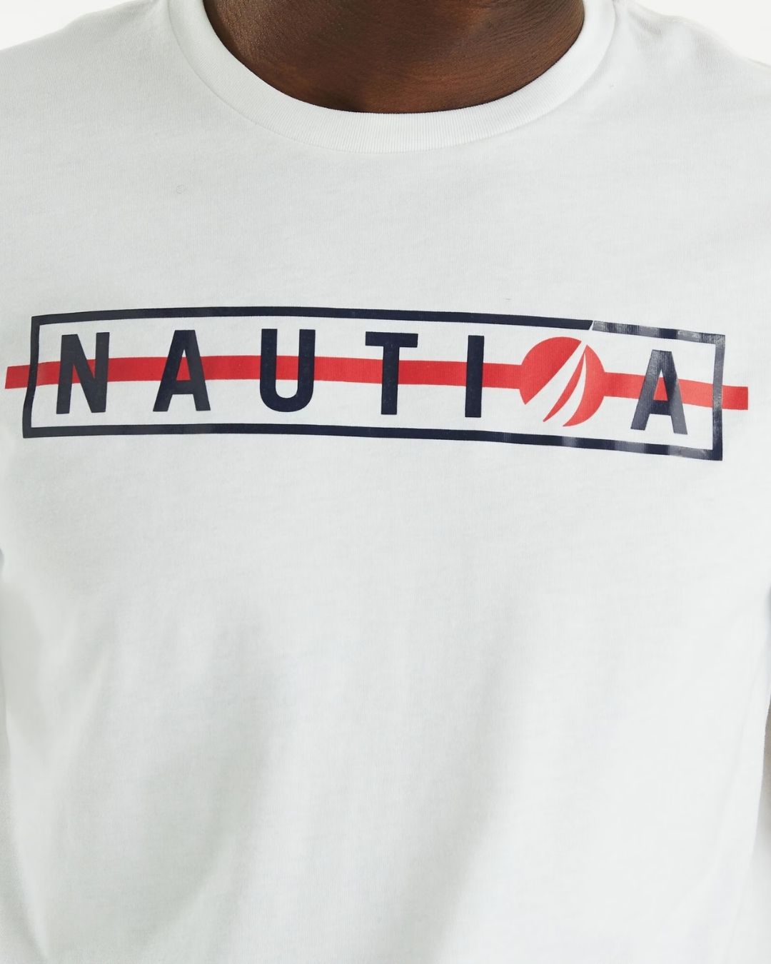 CAMISETA NAUTICA DE CABALLERO BLANCA ESTAMPADA