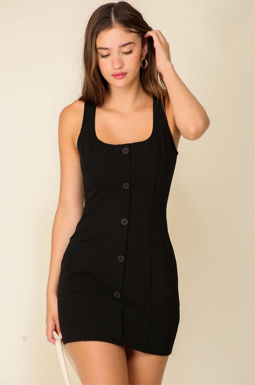 VESTIDO TIMING DE TIRANTES CON BOTONES