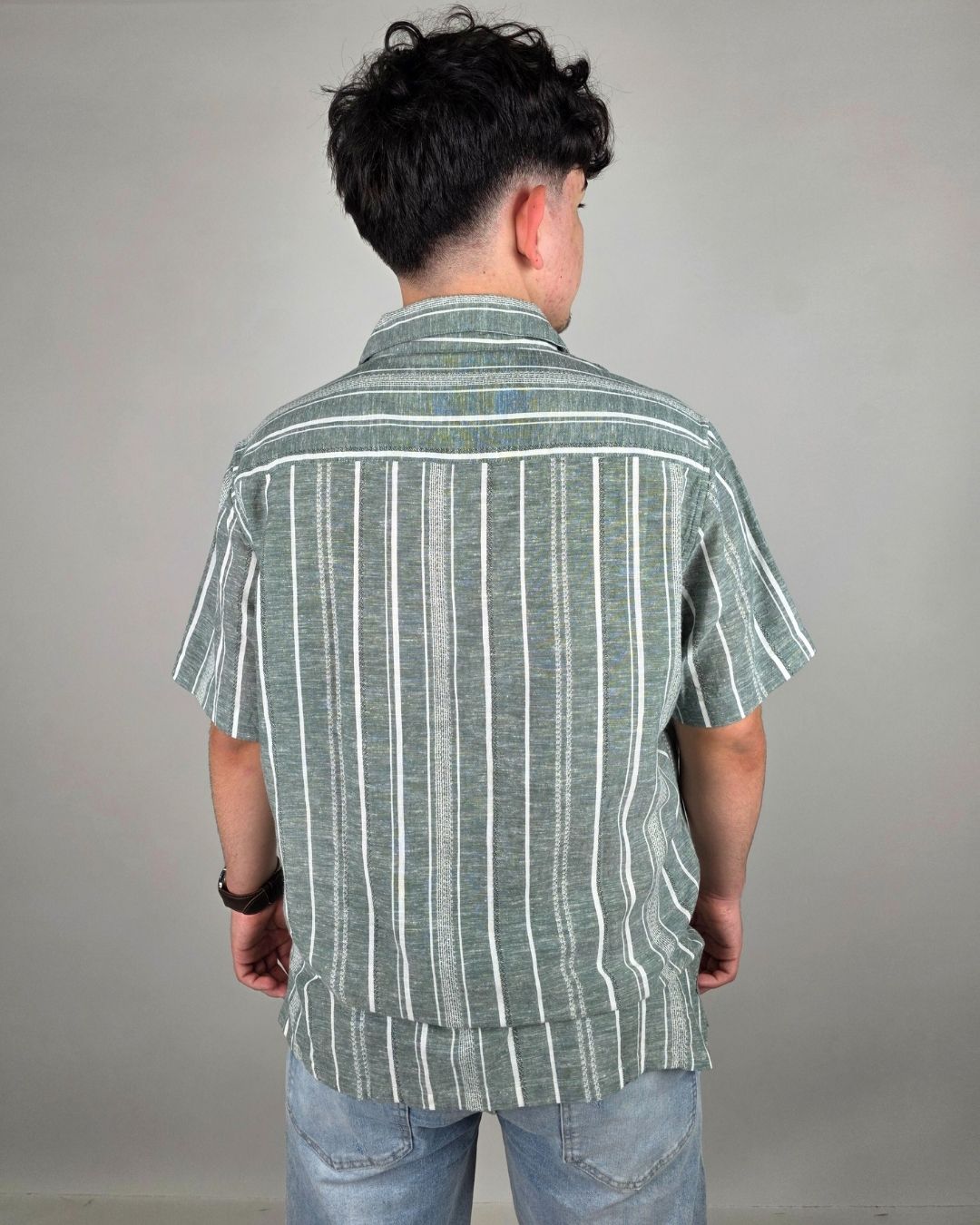 CAMISA NAUTICA VERDE DE RAYAS PARA CABALLERO