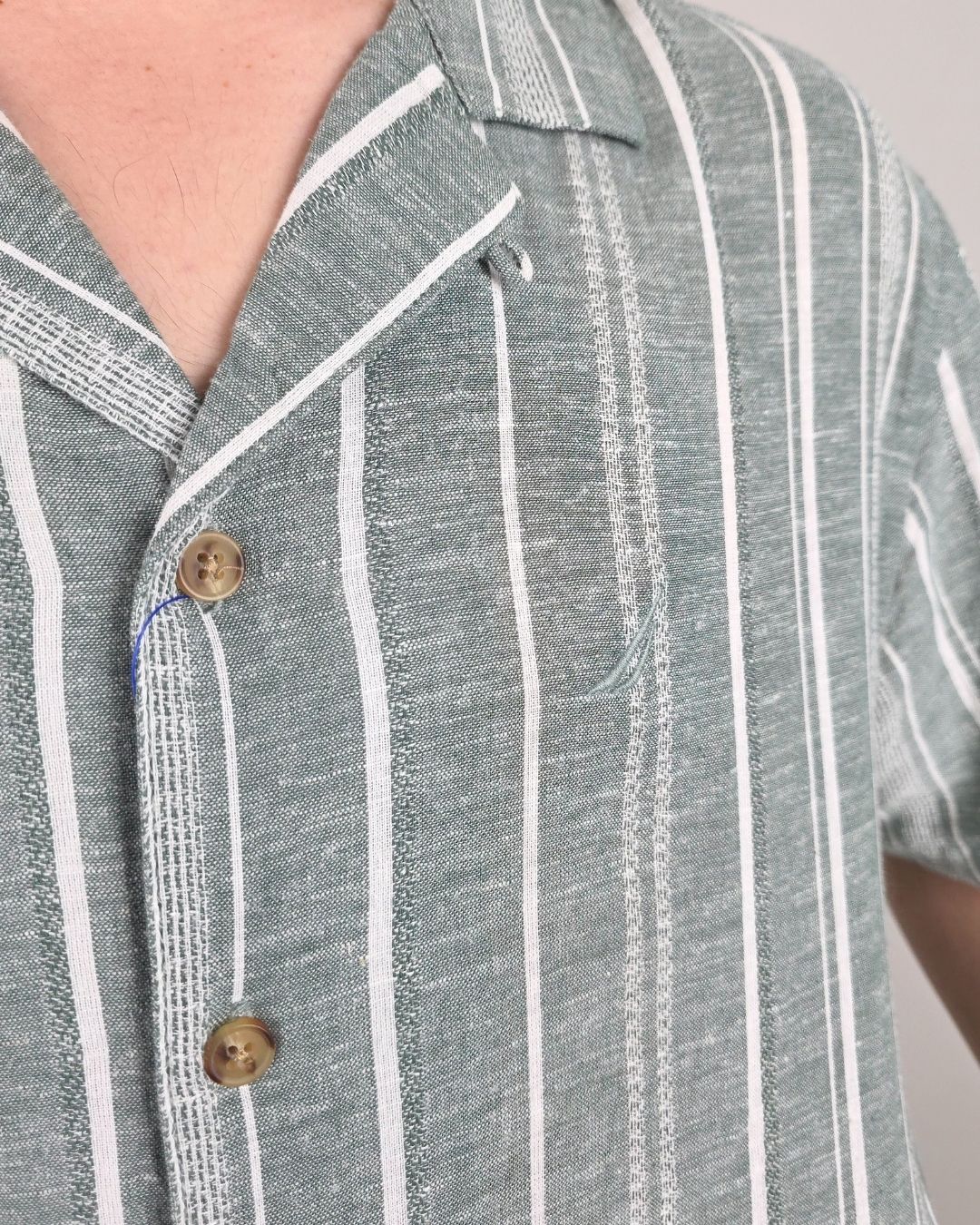 CAMISA NAUTICA VERDE DE RAYAS PARA CABALLERO