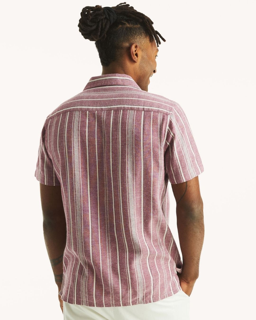 CAMISA NAUTICA MORADA DE RAYAS PARA CABALLERO