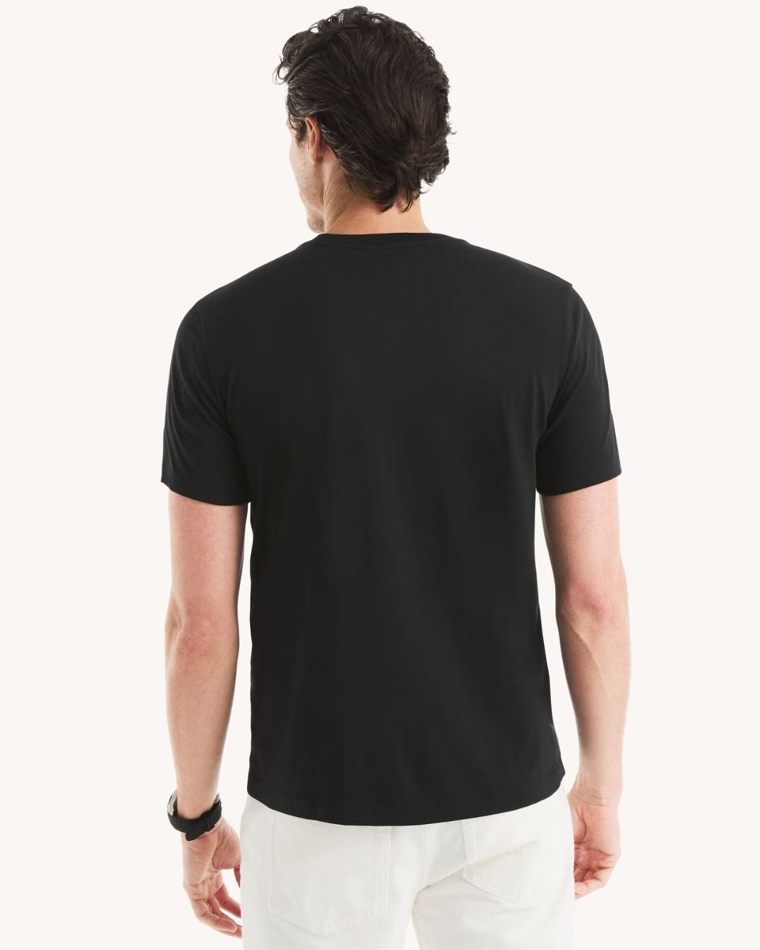 CAMISETA NAUTICA DE CABALLERO NEGRA ESTAMPADA