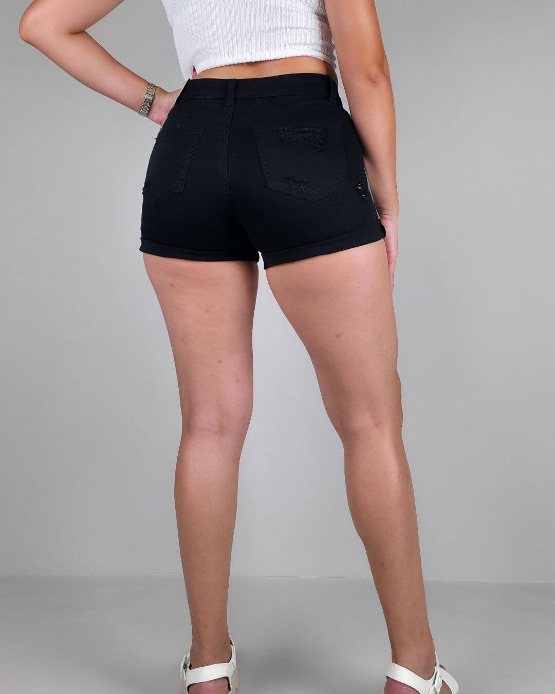 SHORT WAX JEAN NEGRO PARA DAMA