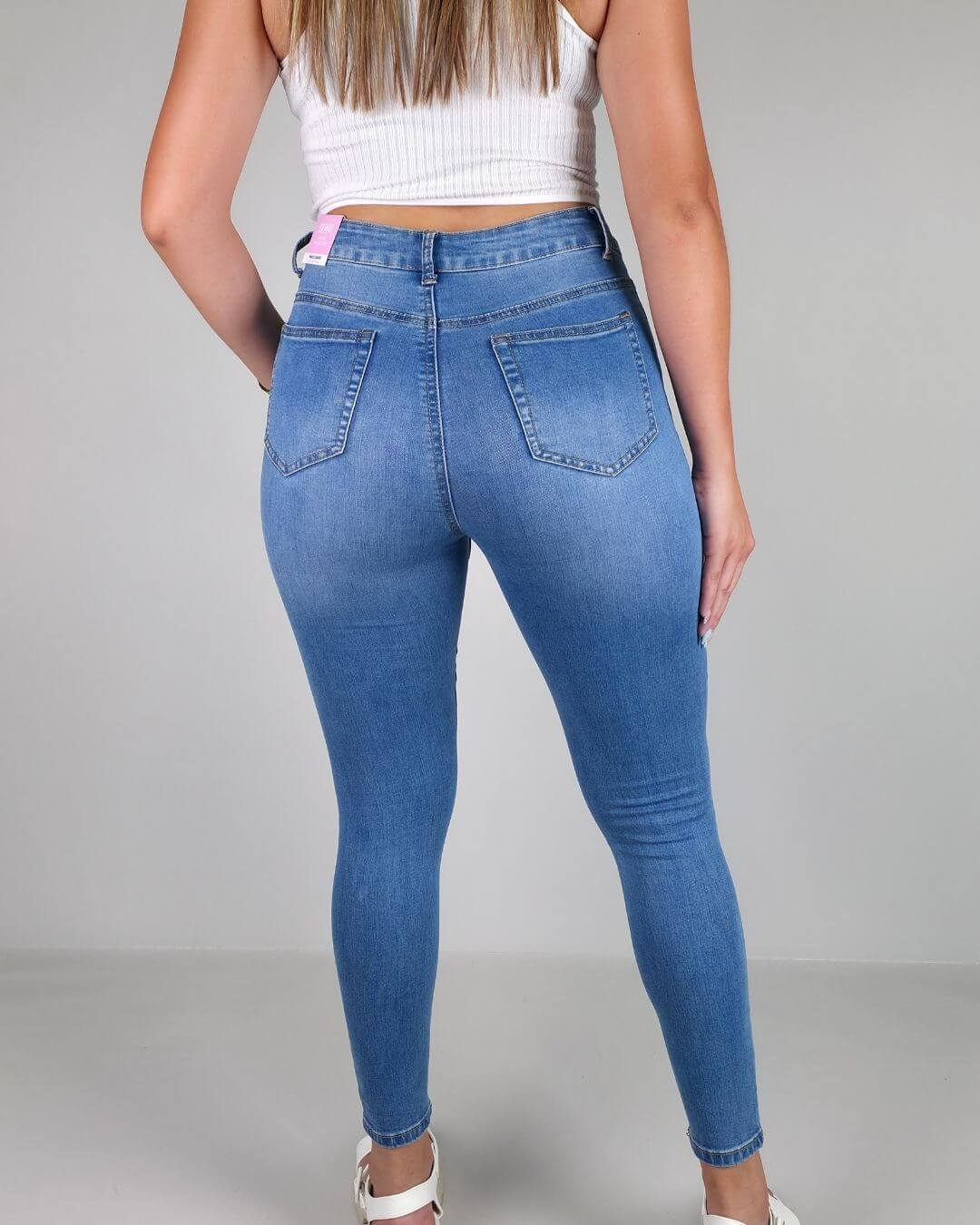 JEANS WAX CELESTE PARA DAMA