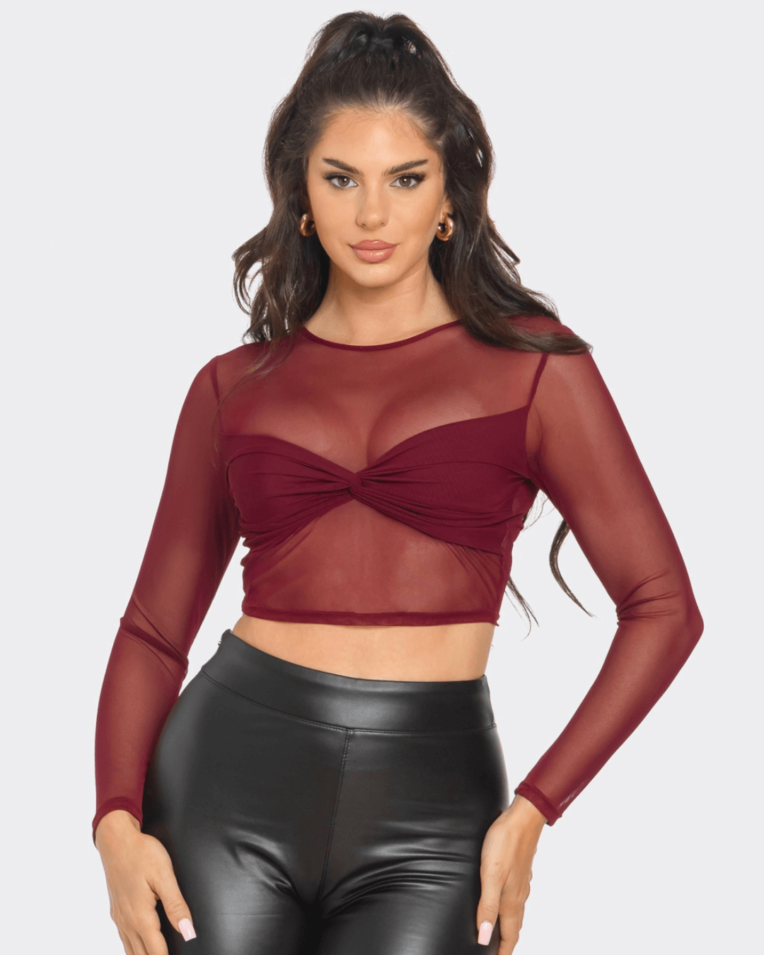 BLUSA JULIA TRANSPARENTE MANGA LARGA