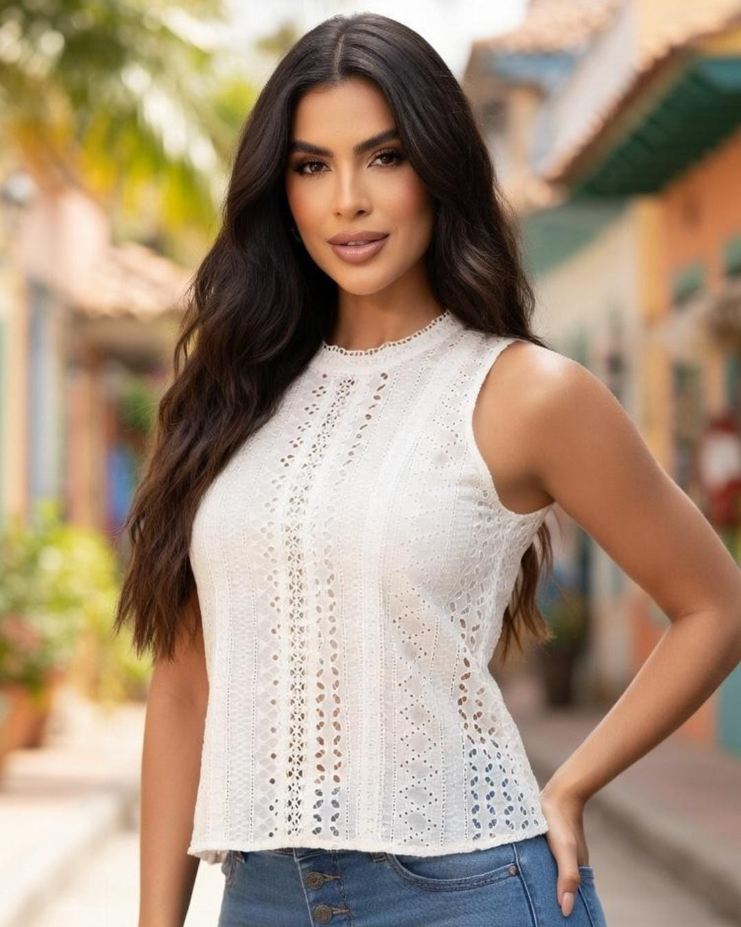 BLUSA LA DIOSA CON ENCAJE