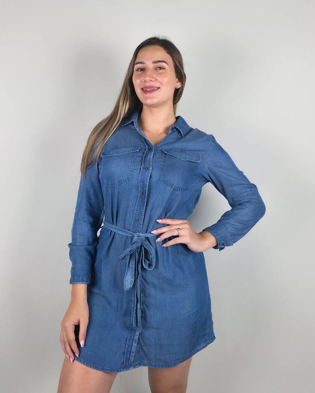 VESTIDO IRIS MEZCLILLA MANGA LARGA