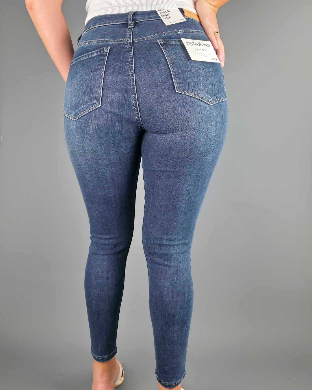 JEANS PYSCHO MICA HIGH RISE SKINNY AZUL OSCURO