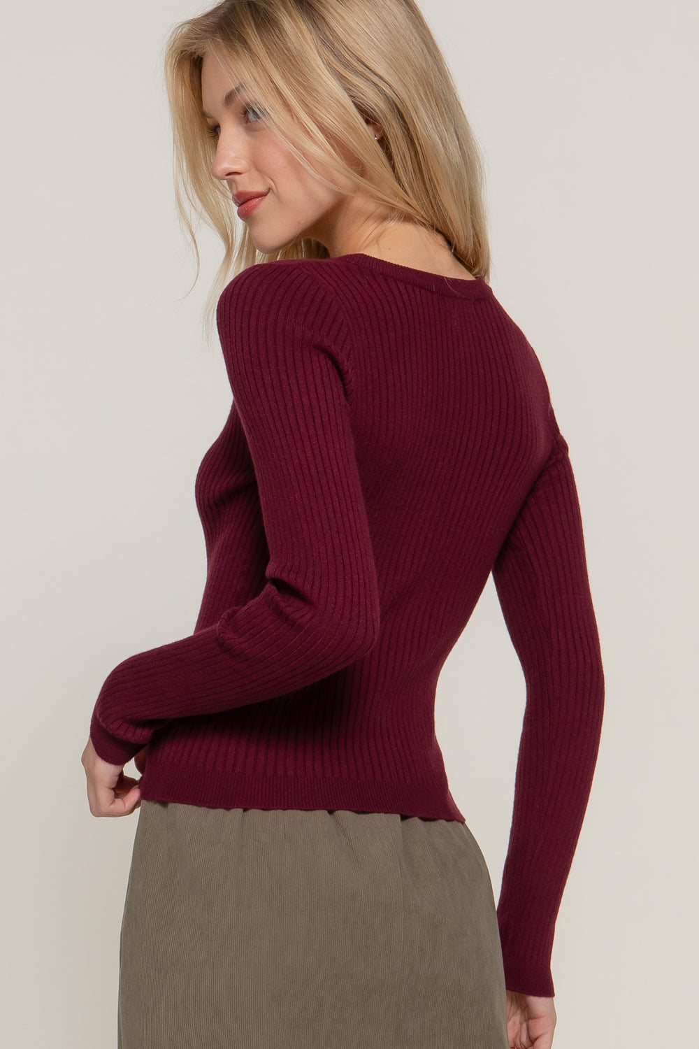 SWEATER ACTIVE VINO PARA DAMA