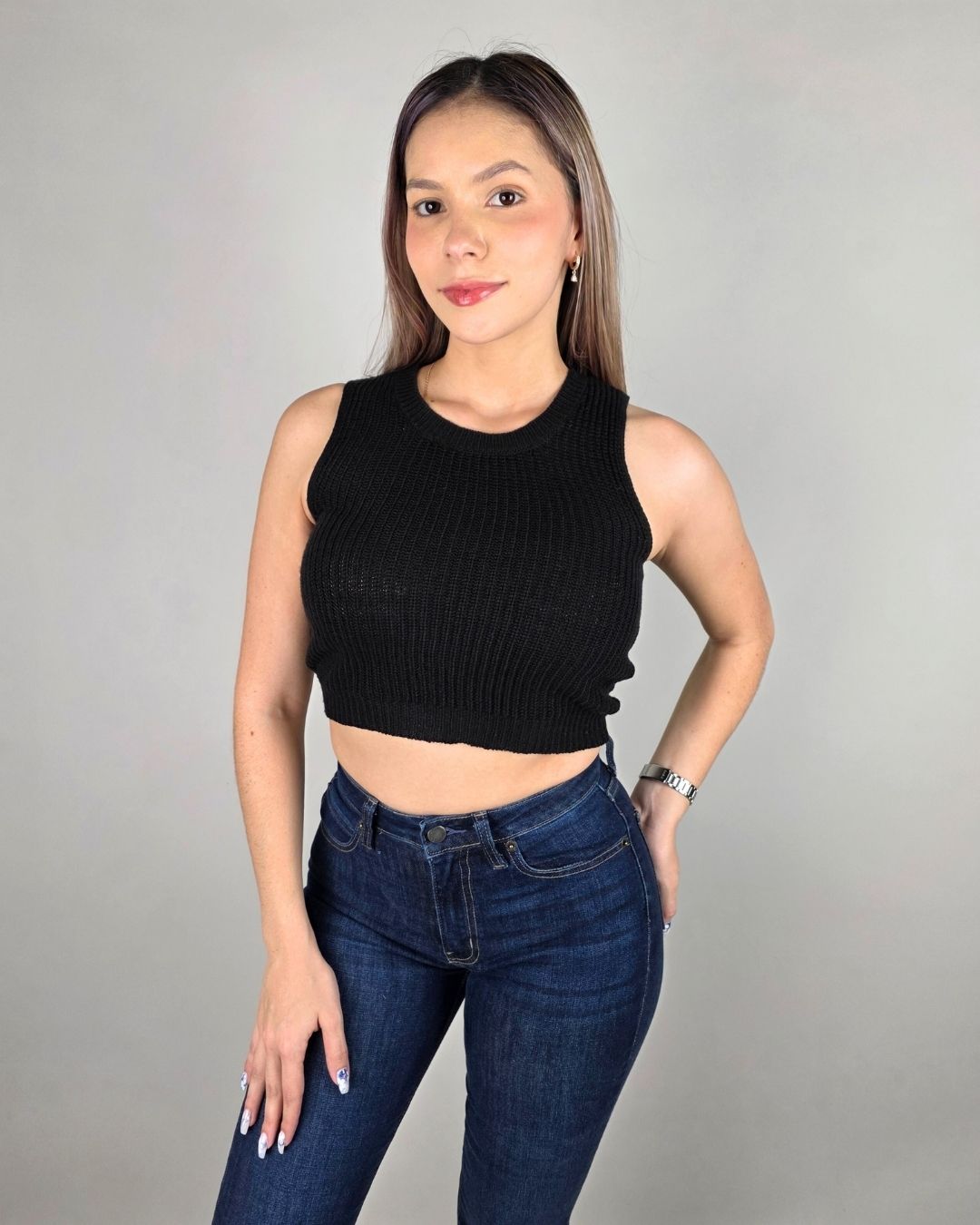 BLUSA ACTIVE BASIC NEGRA PARA DAMA