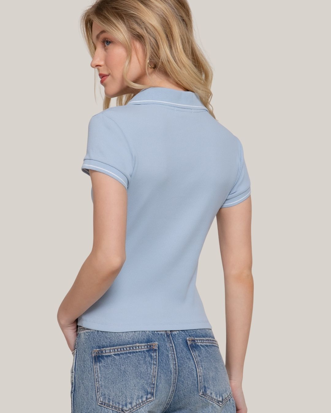 BLUSA MINE DE MUJER CELESTE
