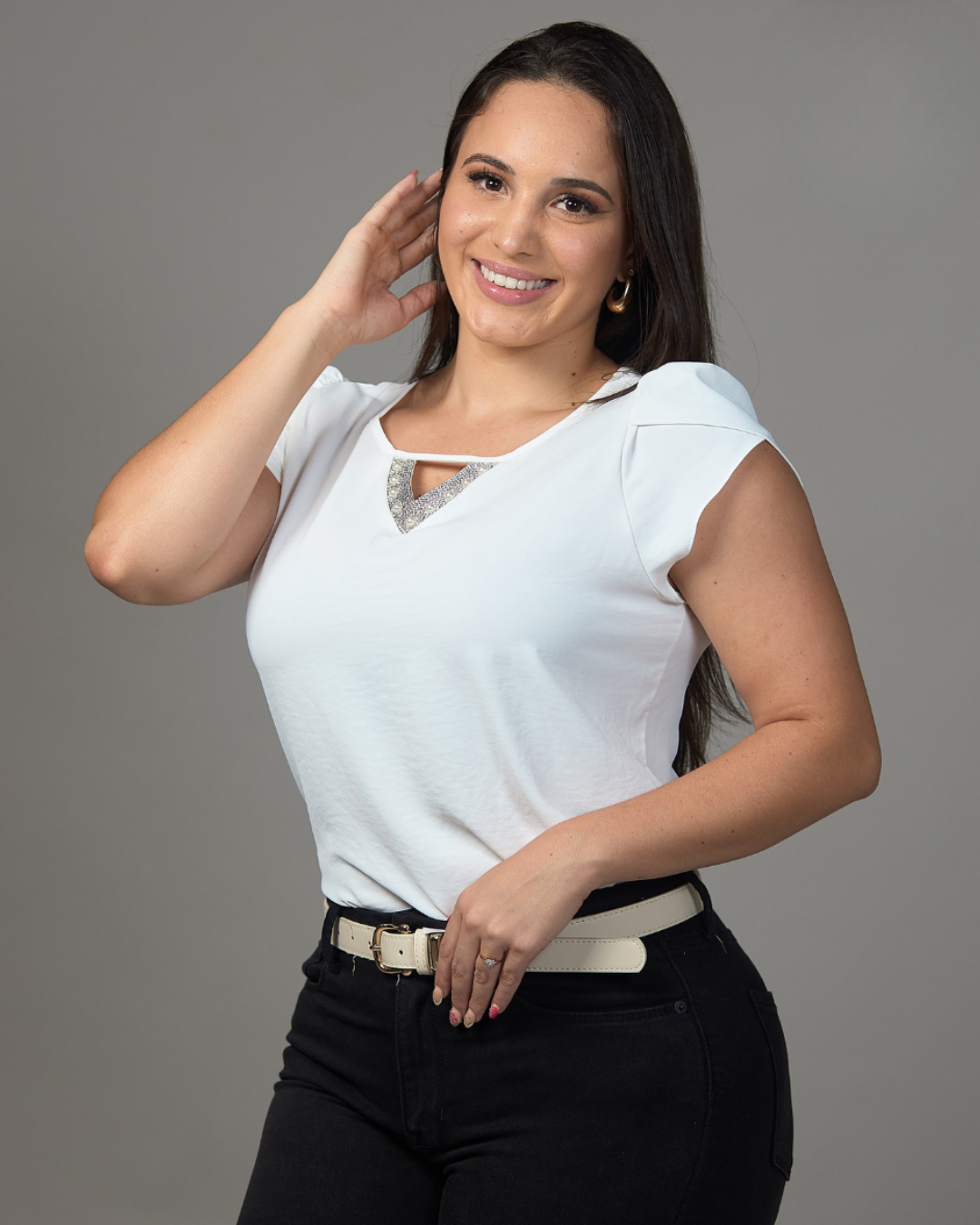 BLUSA TOGETHER CON DISEÑO EN CUELLO