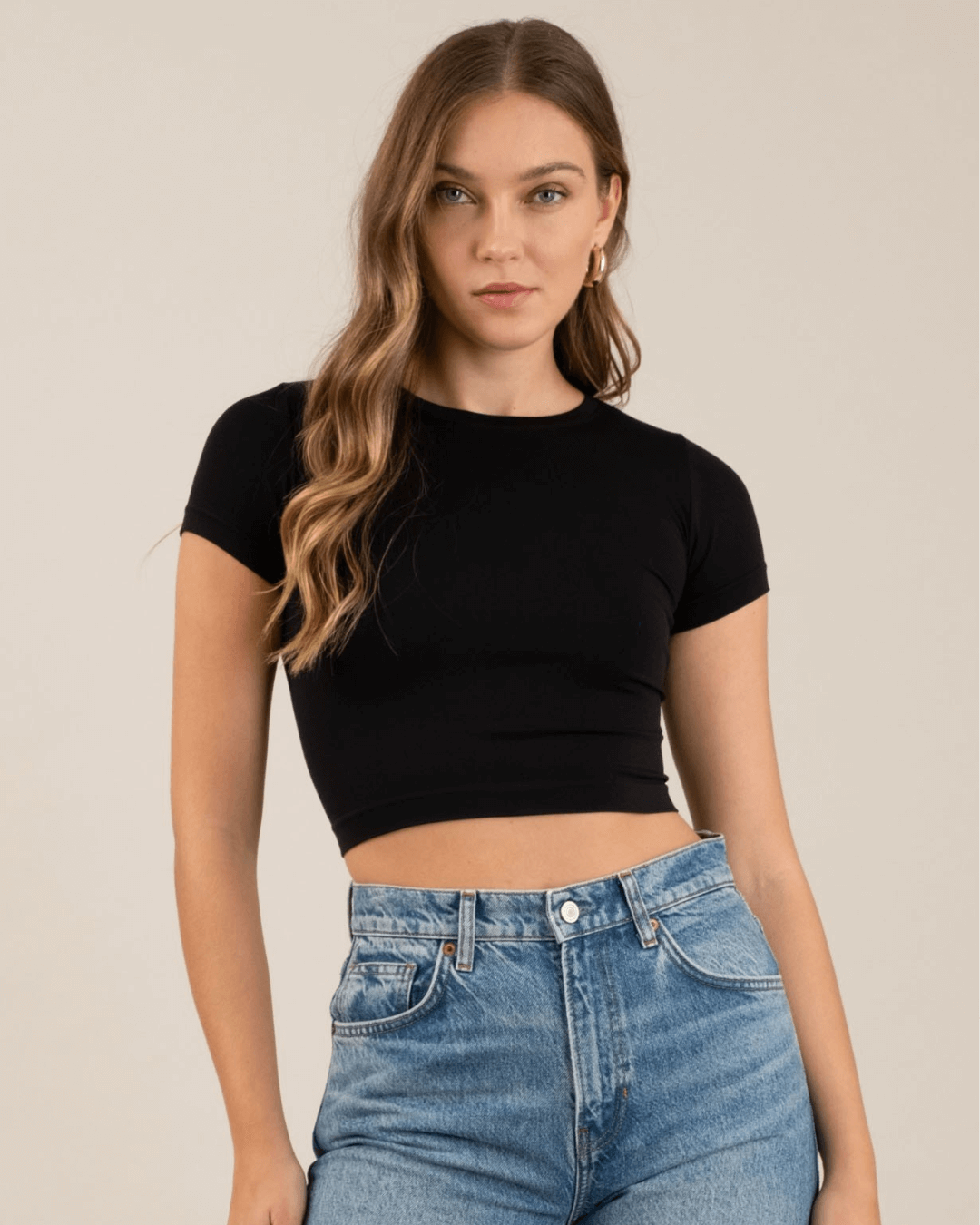 TOP MINE NEGRO PARA DAMAS