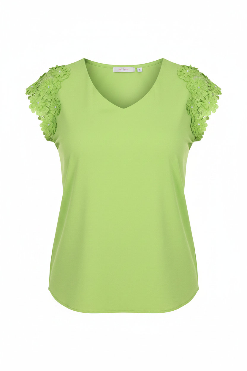 Blusa verde lima ghost mannequin