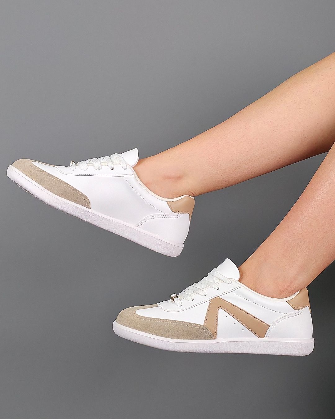 TENNIS VIZZANO BLANCA CON BEIGE PARA DAMA