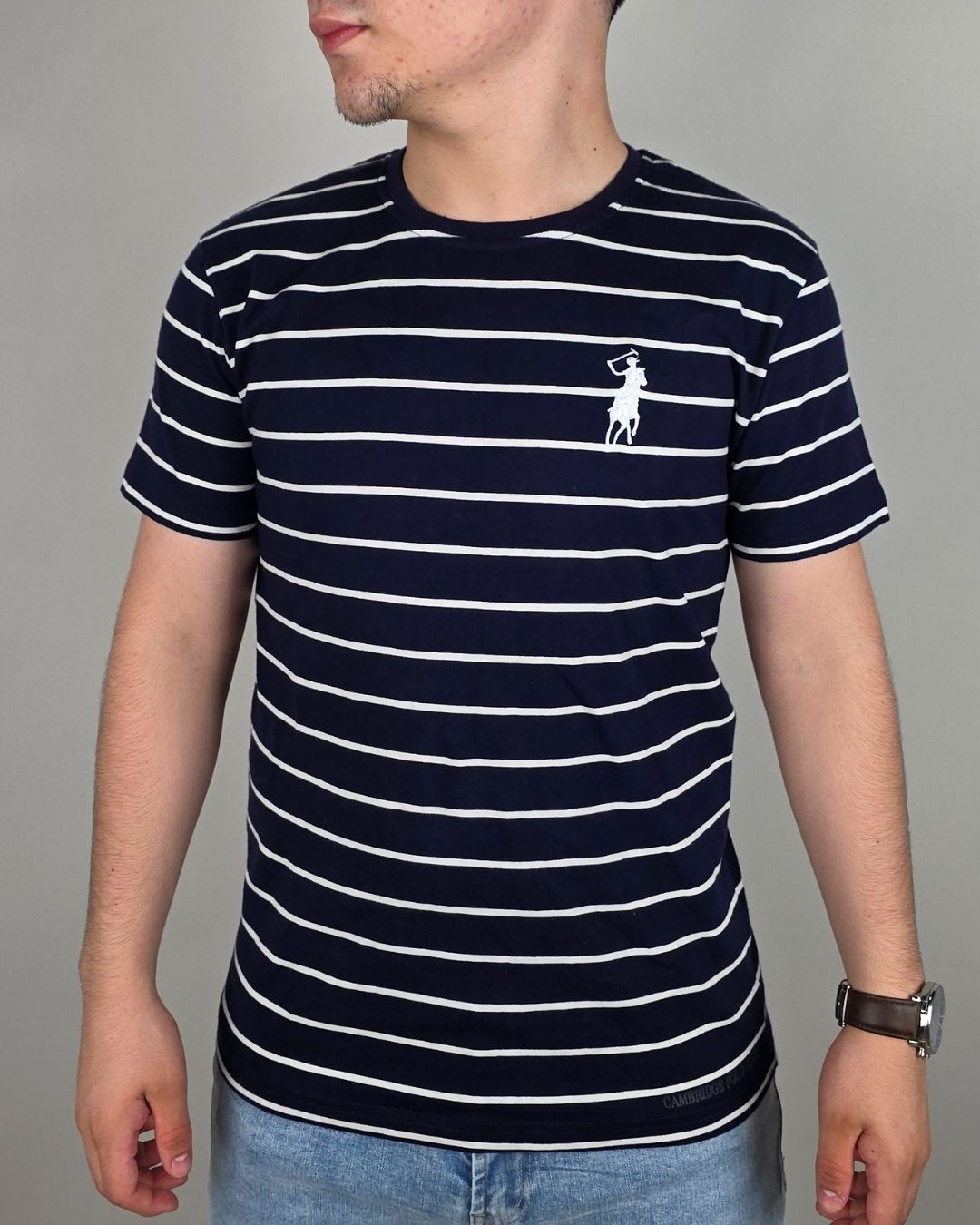 CAMISETA CAMBRIDGE POLO AZUL OSCURA CON RAYAS PARA CABALLERO
