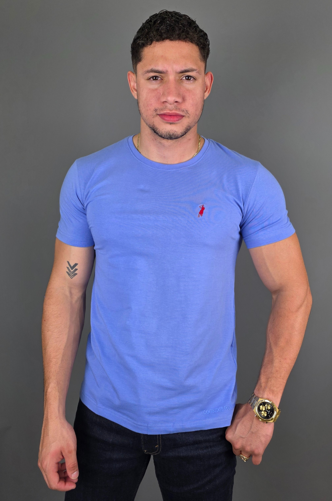 CAMISETA CAMBRIDGE POLO CELESTE PARA CABALLERO