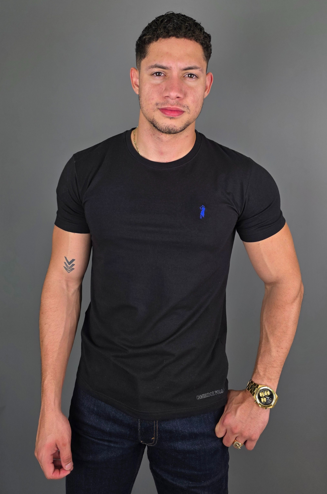 CAMISETA CAMBRIDGE POLO NEGRA PARA CABALLERO
