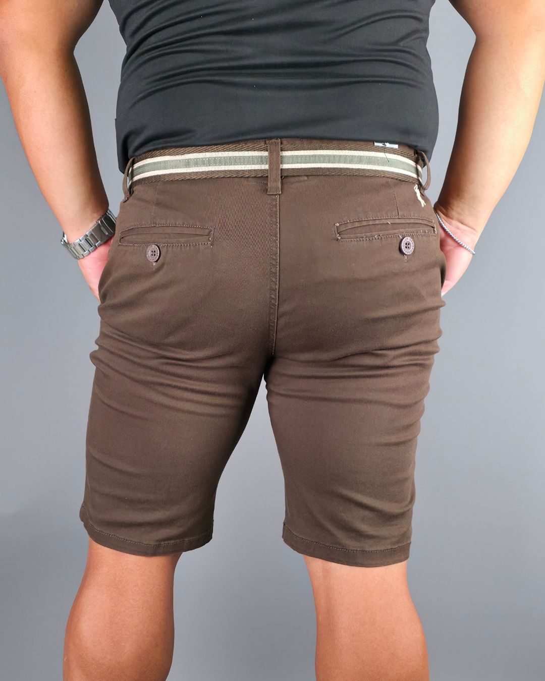 SHORT CAMBRIDGE POLO CAFÉ OSCURO PARA CABALLERO