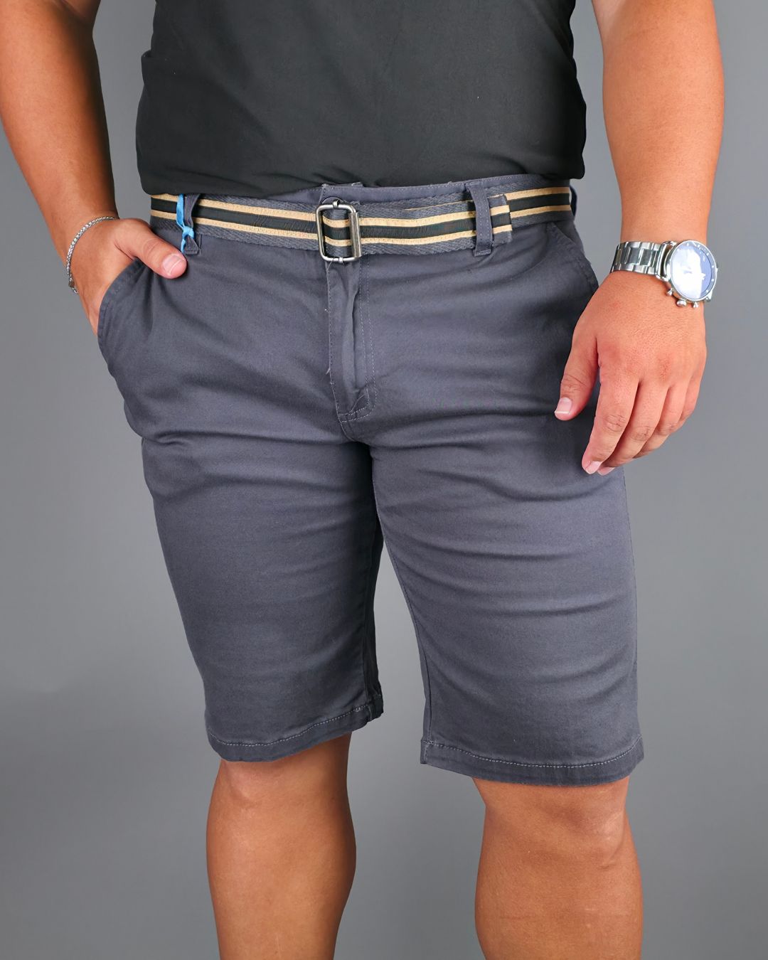 SHORT CAMBRIDGE POLO GRIS OSCURO PARA CABALLERO