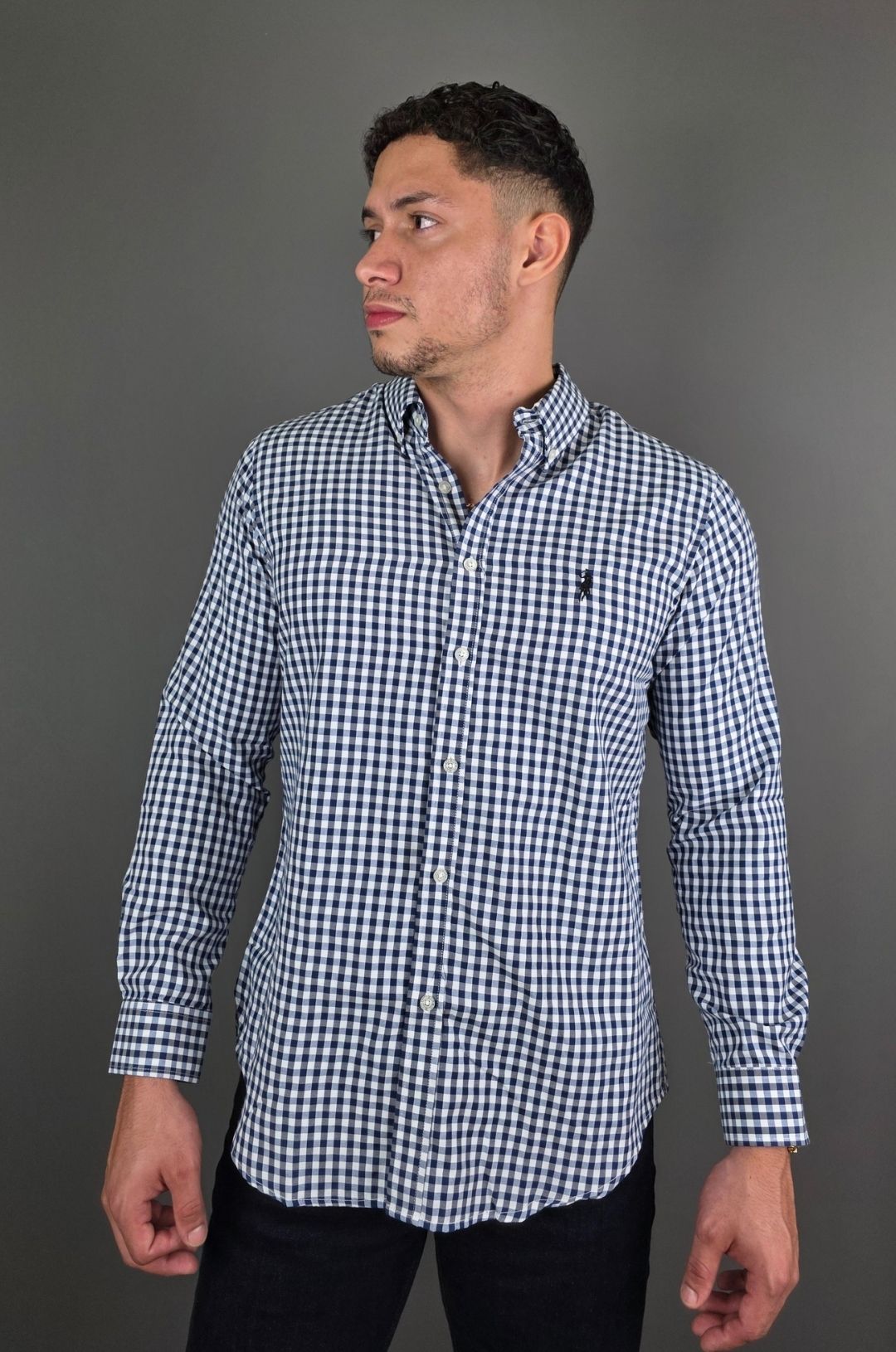 CAMISA CAMBRIDGE POLO AZUL OSCURO MANGA LARGA