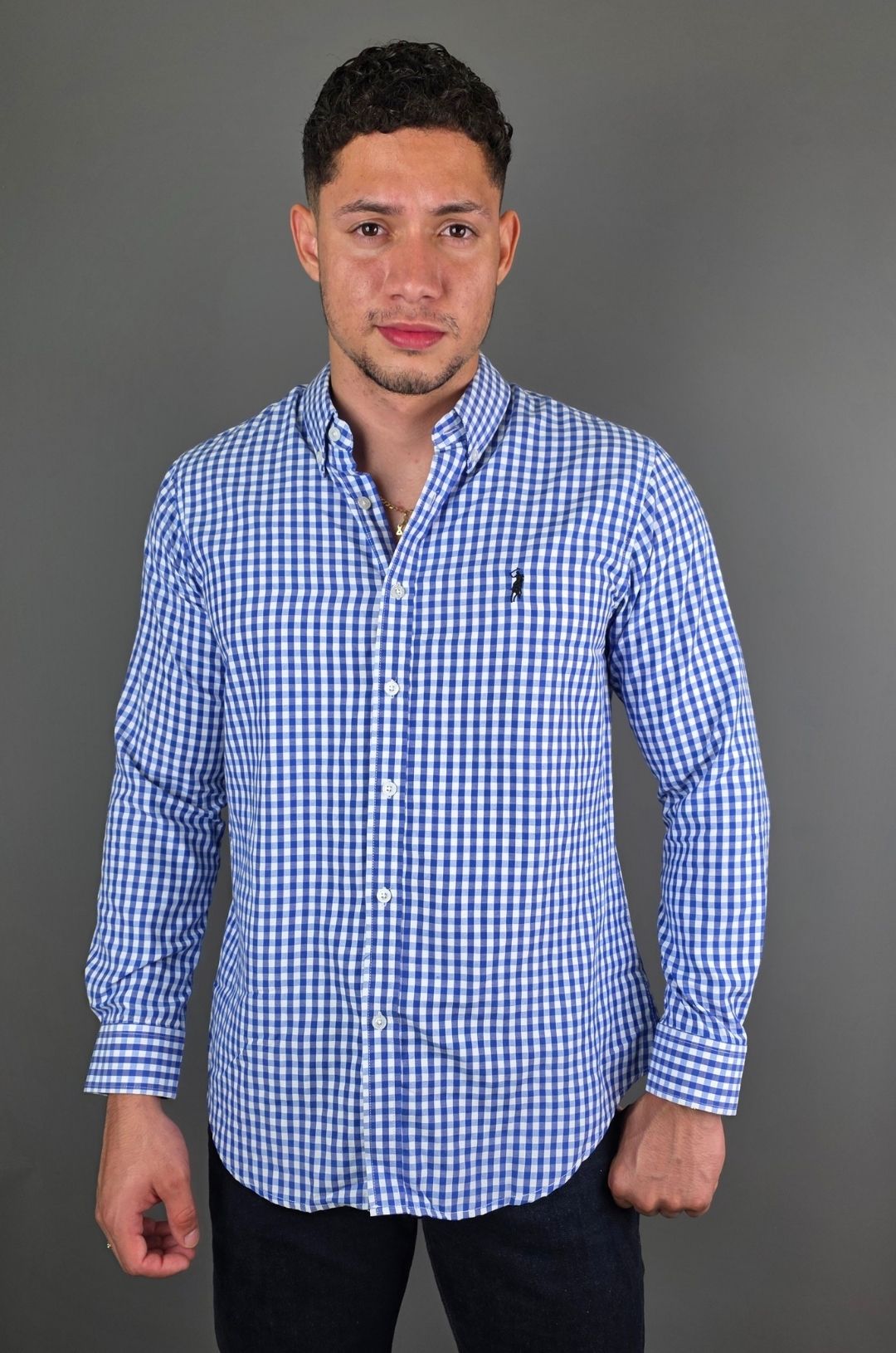 CAMISA CAMBRIDGE POLO AZUL MANGA LARGA