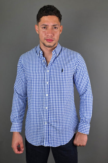 CAMISA CAMBRIDGE POLO AZUL MANGA LARGA