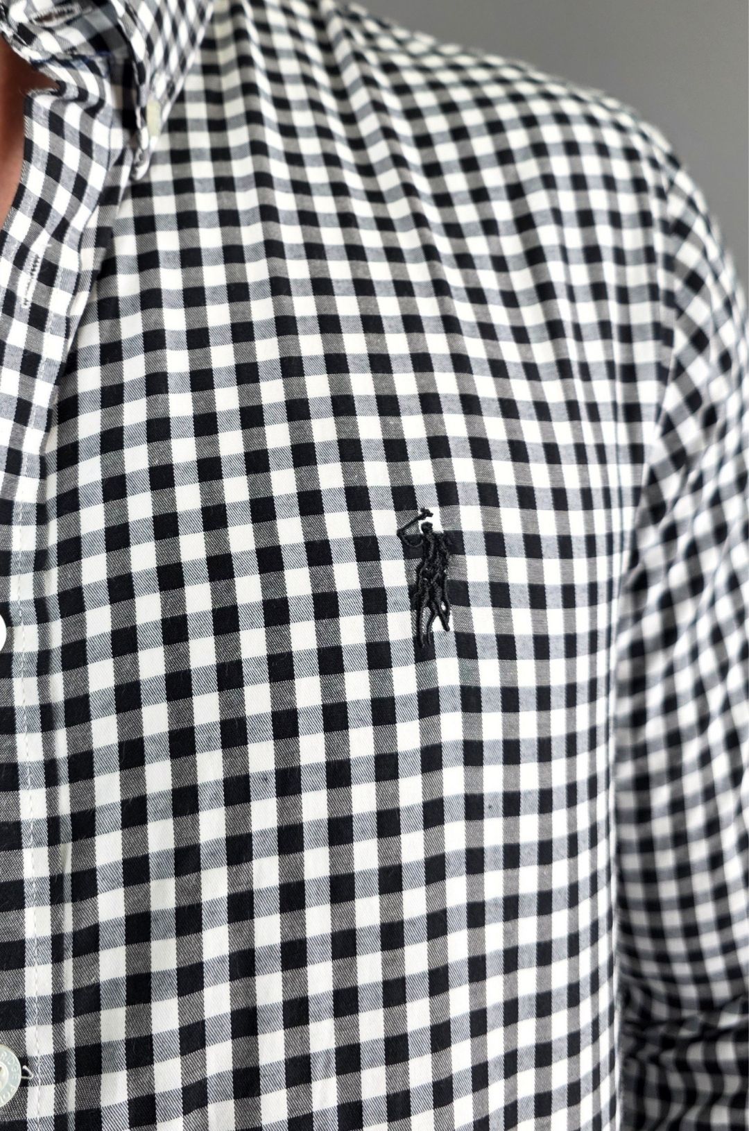 CAMISA CAMBRIDGE POLO NEGRA MANGA LARGA