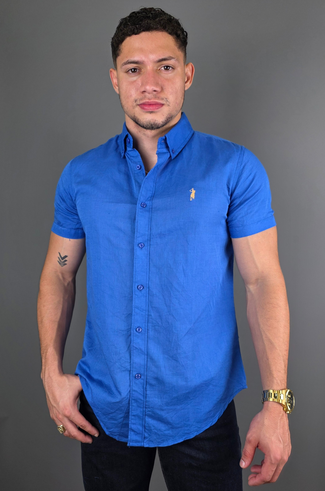 CAMISA CAMBRIDGE POLO AZUL PARA CABALLERO