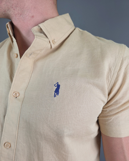 CAMISA CAMBRIDGE POLO BEIGE PARA CABALLERO