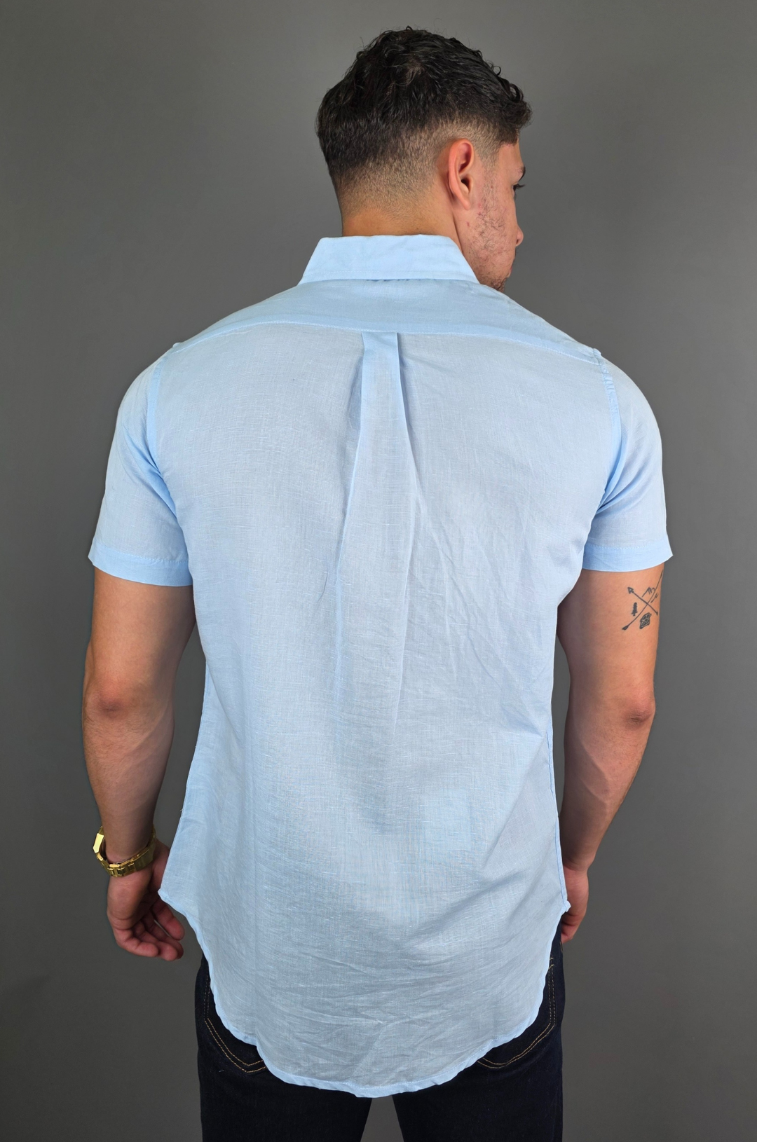 CAMISA CAMBRIGE POLO CELESTE PARA CABALLERO