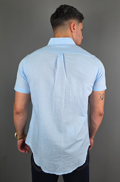 CAMISA CAMBRIGE POLO CELESTE PARA CABALLERO