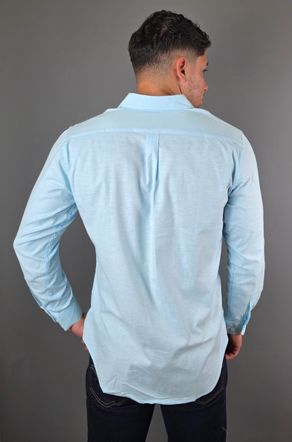 CAMISA CAMBRIDGE POLO CELESTE PARA CABALLERO
