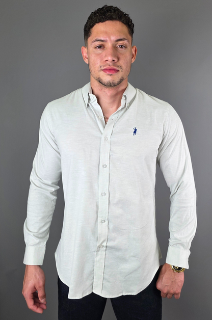 CAMISA CAMBRIDGE POLO GRIS PARA CABALLERO