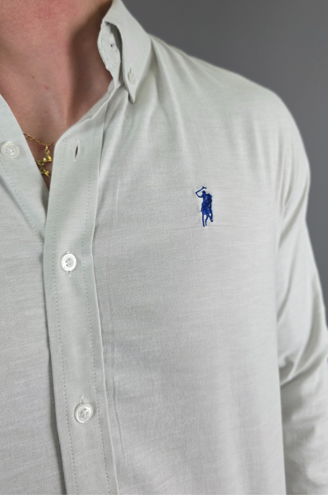 CAMISA CAMBRIDGE POLO GRIS PARA CABALLERO