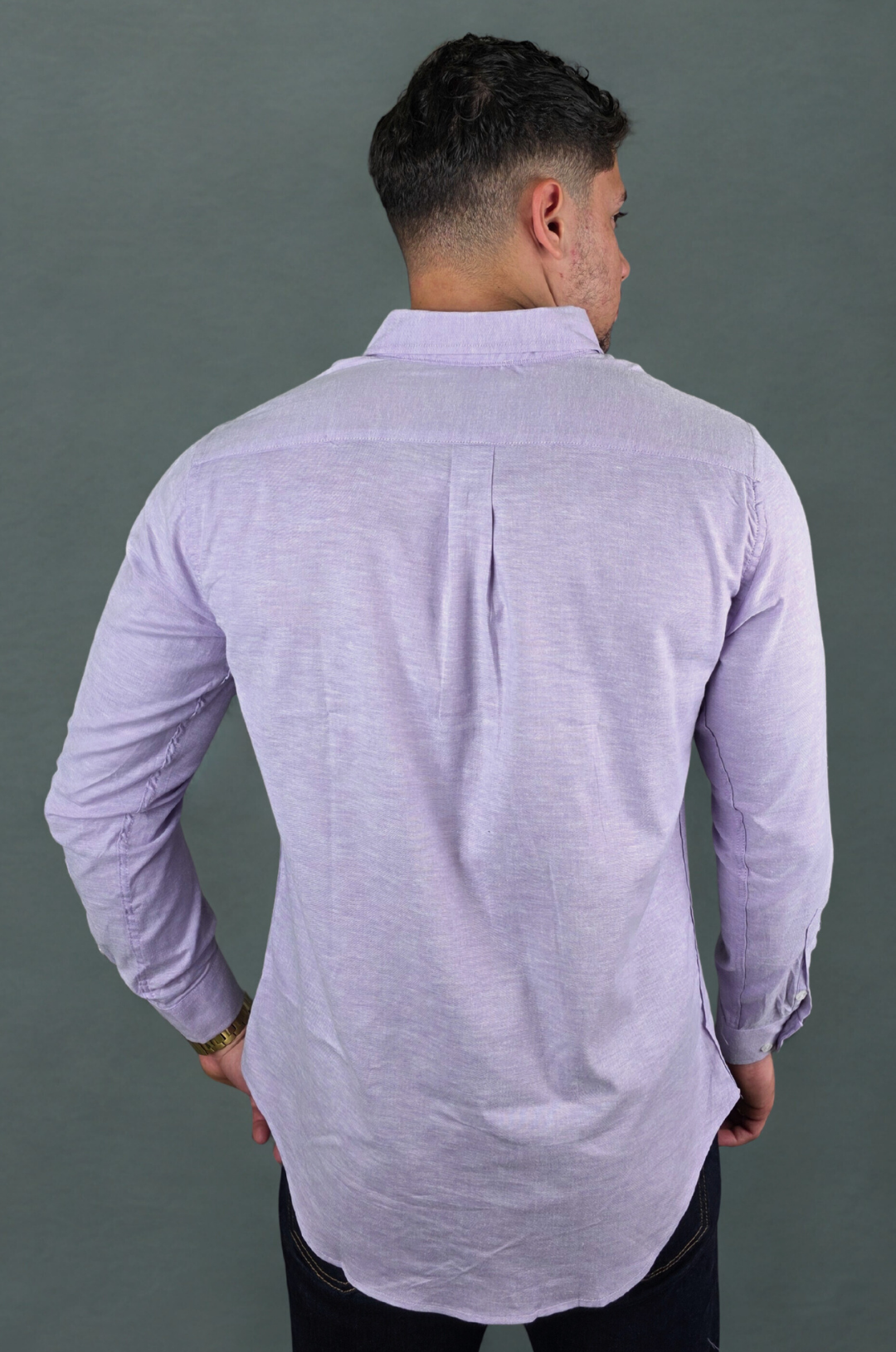 CAMISA CAMBRIDE POLO LILA PARA CABALLERO