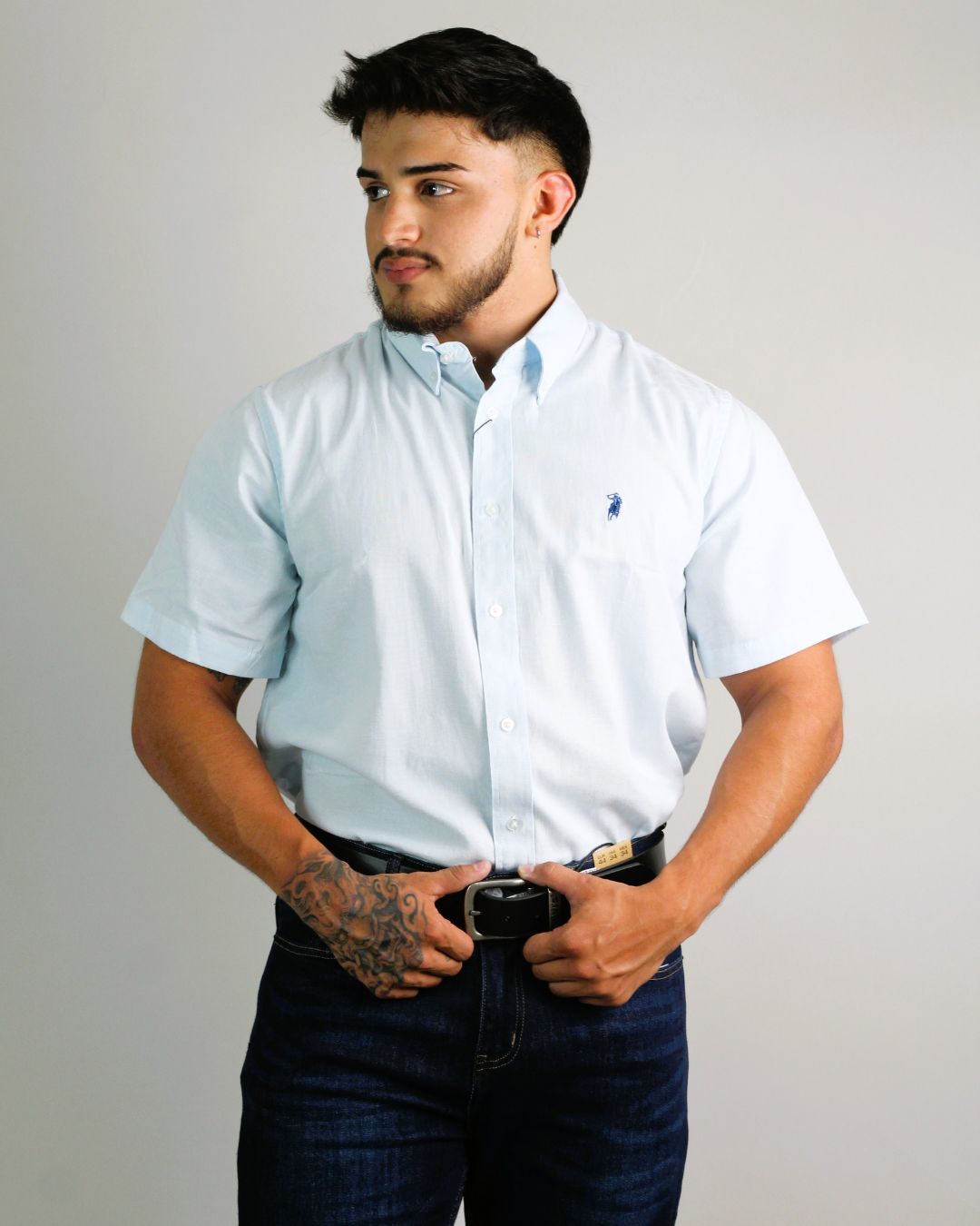 CAMISA CAMBRIDGE POLO  MANGA CORTA CABALLERO