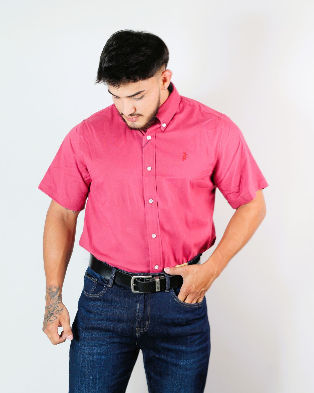 CAMISA CAMBRIDGE POLO  MANGA CORTA CABALLERO