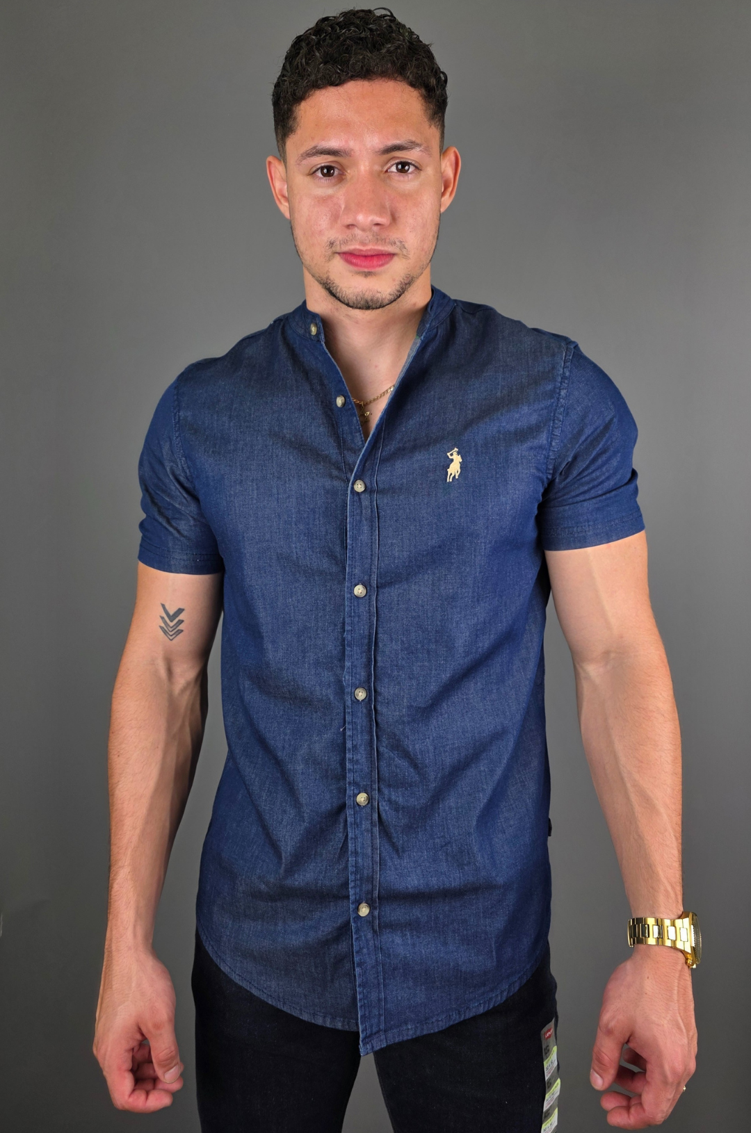 CAMISA CAMBRIDGE POLO MEZCLILLA PARA CABALLERO