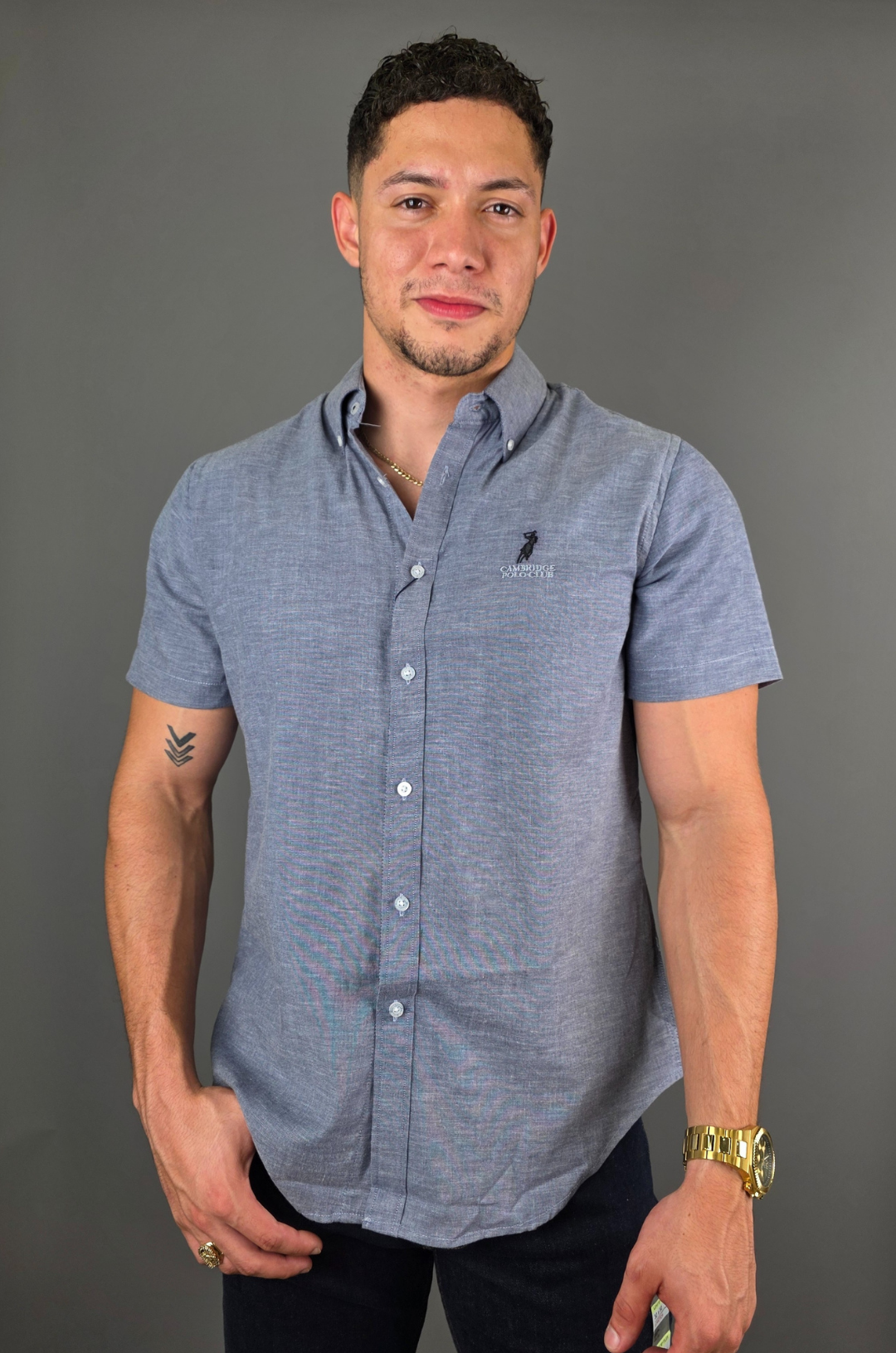 CAMISA CAMBRIDGE POLO AZUL PARA CABALLERO